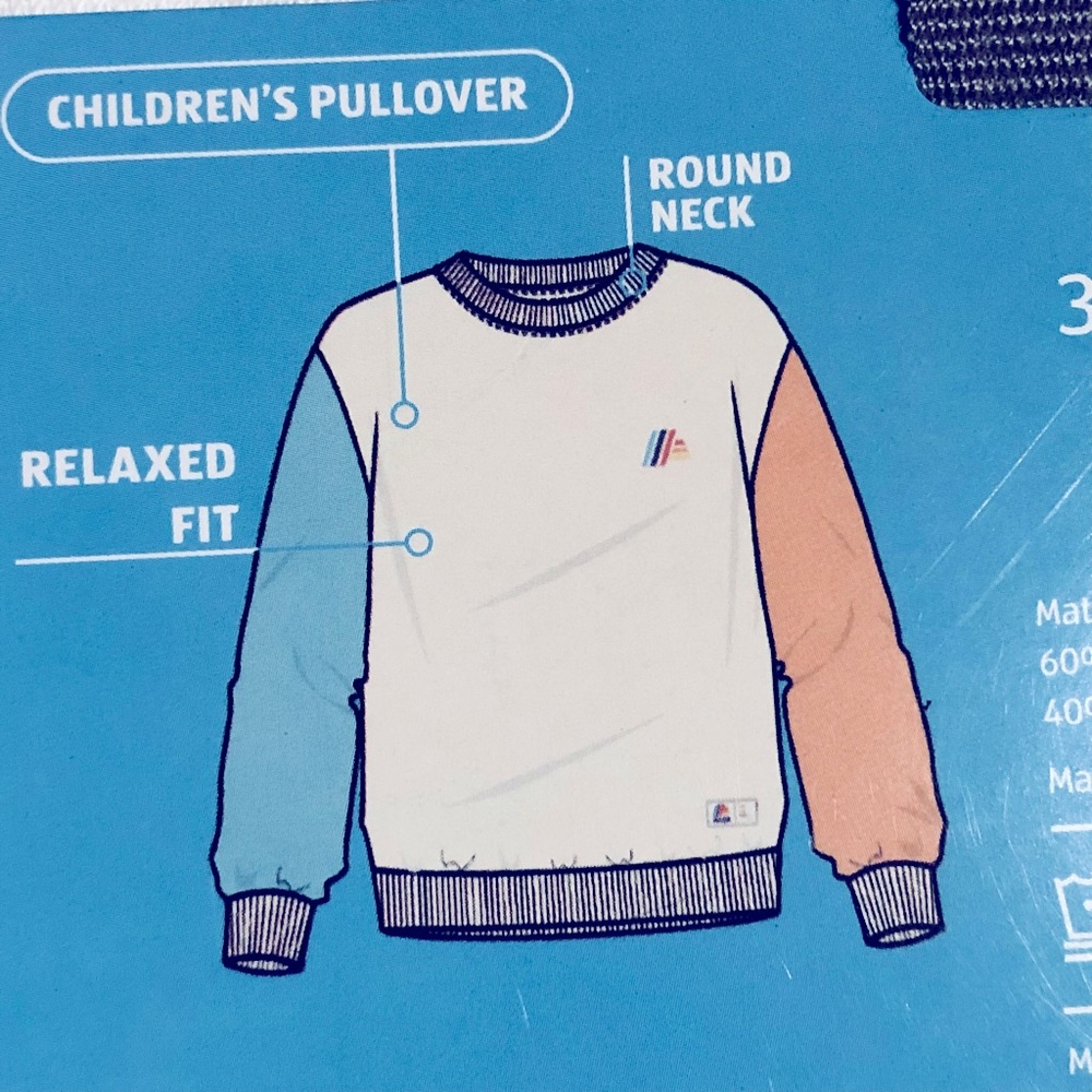 NEW ALDI Gear Children’s Pullover Sweatshirt White Medium 8 - 10 Unisex